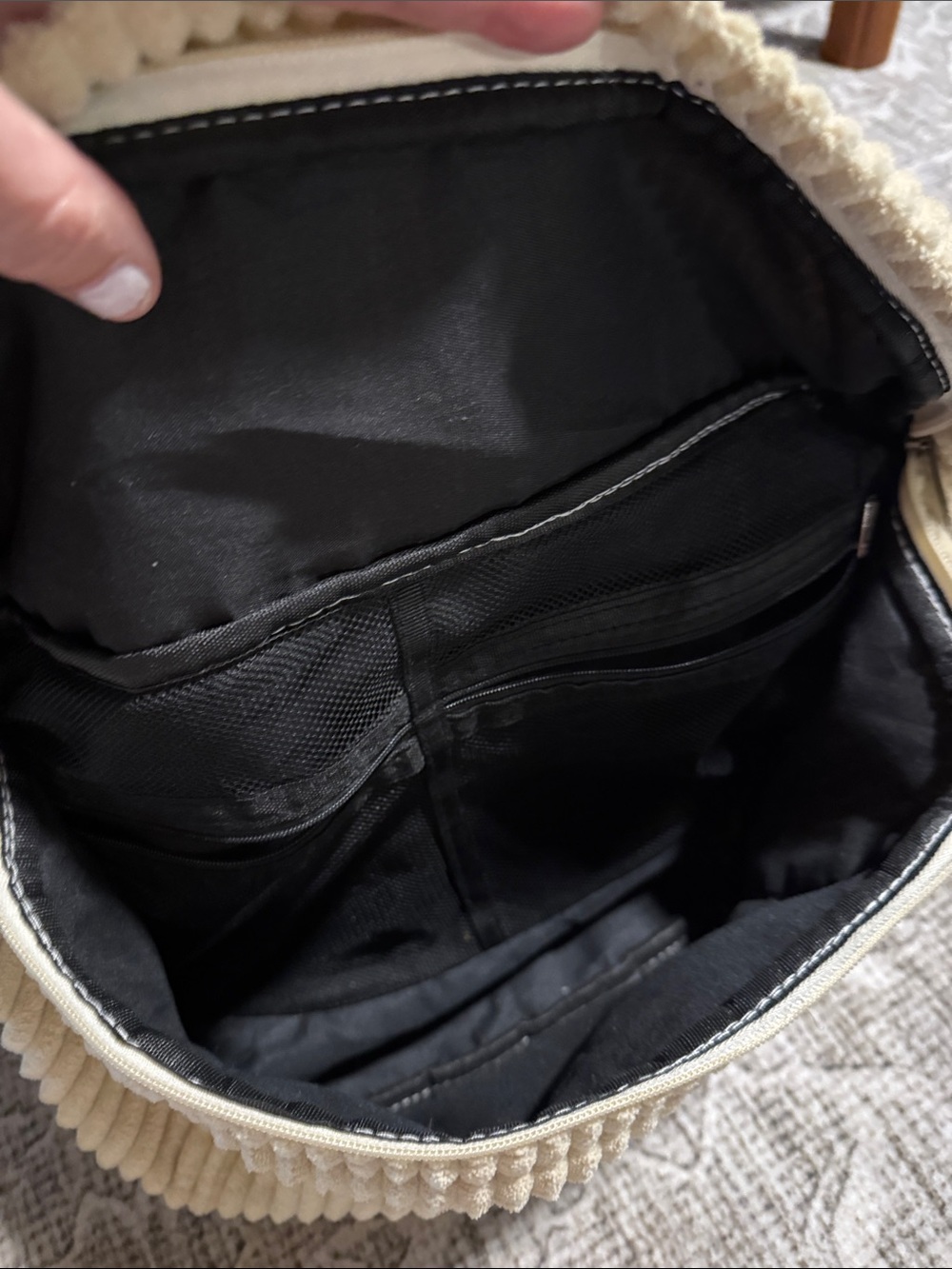 Corduroy Crossbody Bag in Cream - Picture 6 of 10